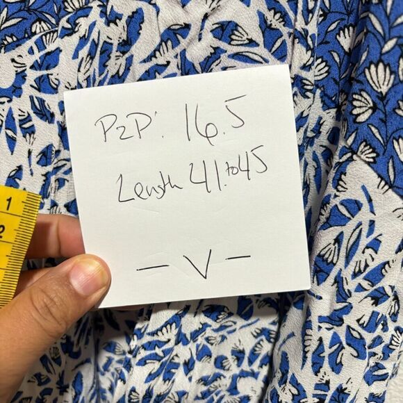 Ann Taylor True Wrap Flare Maxi Dress Lined Boho 3/4 Sleeve Blue 00P Floral - Picture 13 of 13